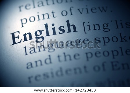 Fake Dictionary, Dictionary definition of the word english.  Royalty-Free Stock Photo #142720453