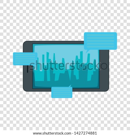 Smartphone with speech bubbles icon. Cartoon illustration of smartphone with speech bubbles vector icon for web