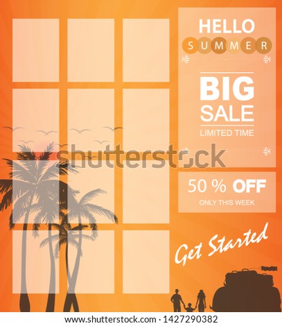 the summer big sale flat design concept can be used for banners, flyers, posters, website displays, leaflets