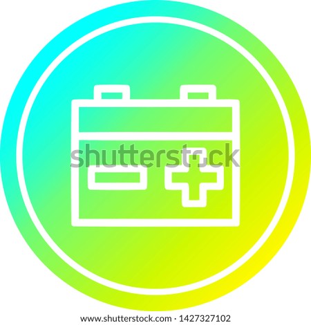 industrial battery circular icon with cool gradient finish