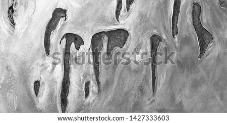 the first drawings, allegory, abstract naturalism, Black and white photo, abstract photography of landscapes of the deserts of Africa from the air, aerial view, contemporary photographic art, 