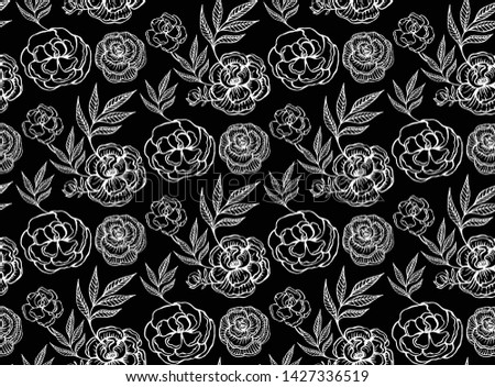 Seamless floral background. Hand drawn vector illustration.