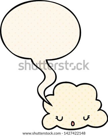 cute cartoon cloud with speech bubble in comic book style