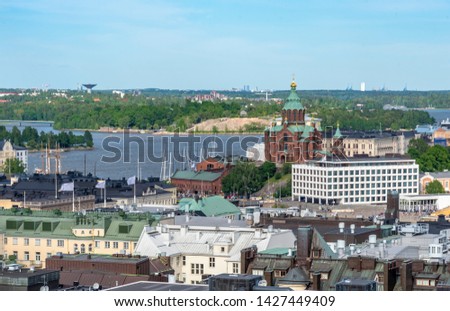 Helsinki, capital of Finland, aerial view