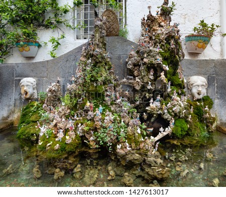  Street fountain  in Amalfi town, Italy.