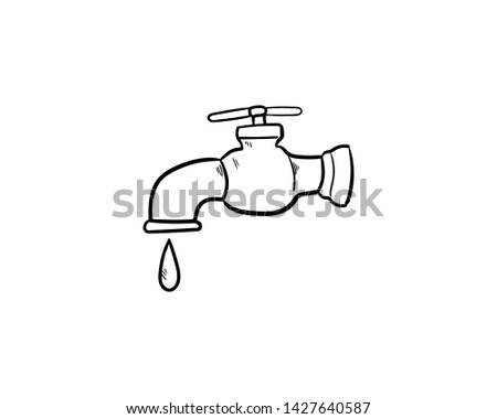 tap water doodle hand drawing vector