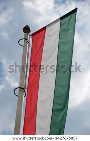 Hungarian flag on a flagpole