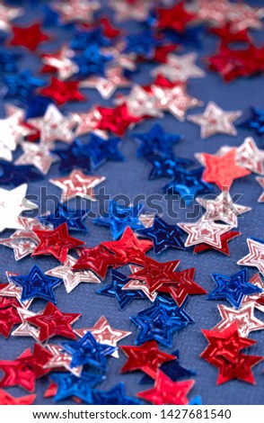 American Themed Background with Red White and Blue Stars