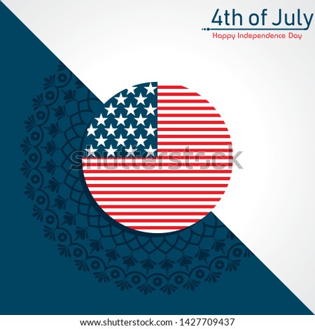 Greeting for Happy Independence Day of United States 4th July
