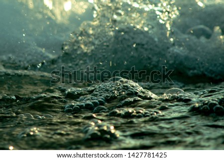 Water macro shot looks like an landscape of an alien planet