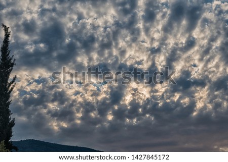 Cloudy sky over the mountains