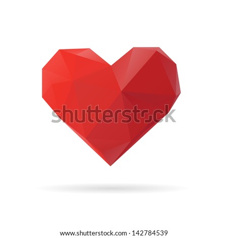 Red heart abstract isolated on a white backgrounds Royalty-Free Stock Photo #142784539