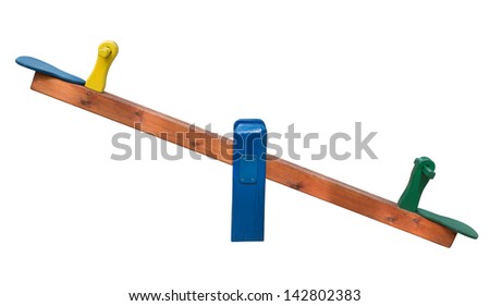 Seesaw isolated on white background Royalty-Free Stock Photo #142802383