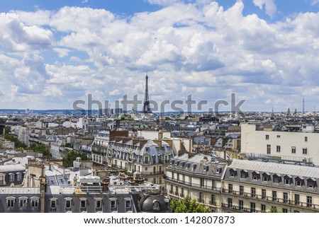 Paris Panorama. Eiffel Tower in the background. France