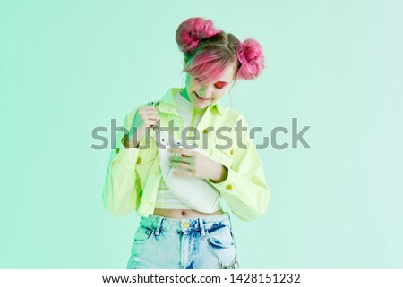 woman with pink hair beauty fashion