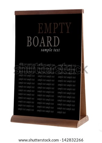 Empty chalk board (people stopper) isolated on white