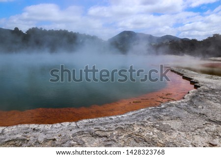 Champagne Pool. One of the most iconic photo spots from New Zealand's North Island, the Champagne Pool gets its name from the abundance of carbon dioxide much like a glass of bubbling champagne. 
