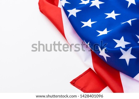 American flag border isolated on a white background