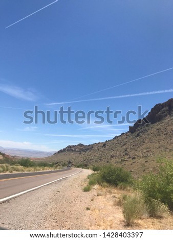 Beautiful Mountain roadside in Nevada