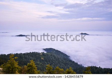 Sea of clouds. Landscape photo was taken from Sal Plateau, Kackar mountains, highlands of northeastern Turkey.           