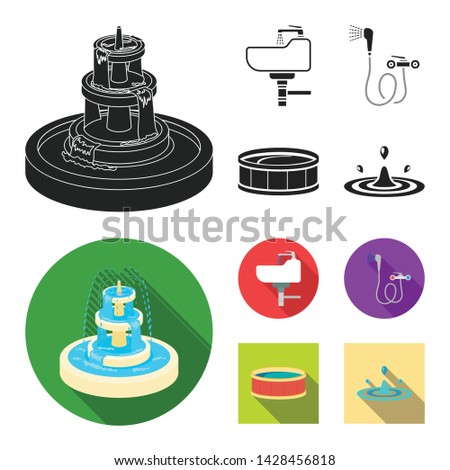 Isolated object of water and drop icon. Collection of water and splash stock vector illustration.