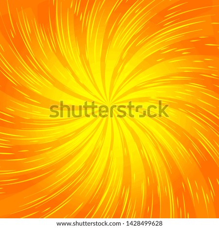 Summer background with orange yellow rays summer sun hot swirl with space for your message. Vector illustration EPS 10 for design element presentation, brochure layout page, packing label