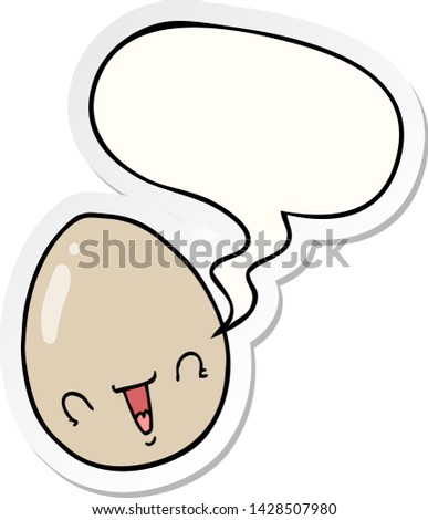 cartoon egg with speech bubble sticker