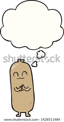 cartoon sausage with thought bubble