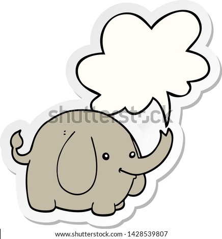 cartoon elephant with speech bubble sticker