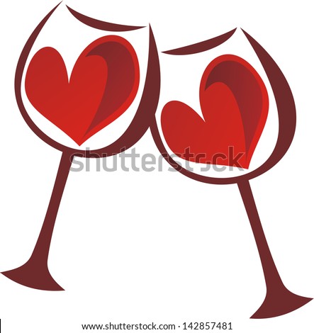 Glasses heart love vector illustration