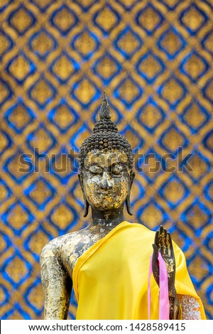 buddha at wat phra phut bhat in saraburi, thailand