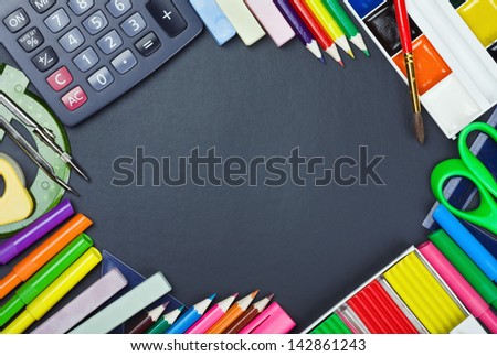 school supplies to the school board with space for text