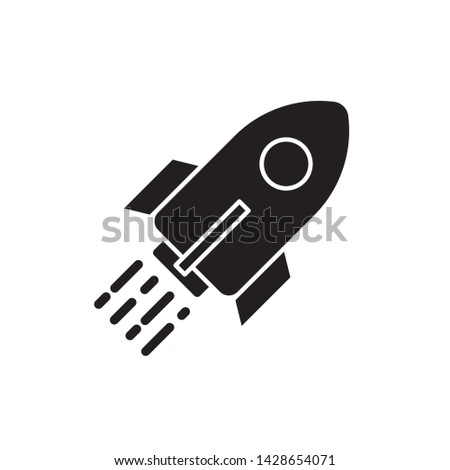 flat rocket icon symbol sign, logo template, vector, eps 10