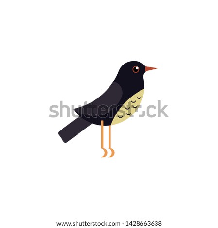 bird cute cartoon icon vector on a white background