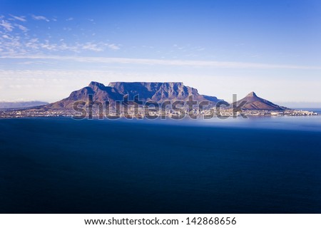 Aerial view of Table Mountain, Cape Town, South Africa Royalty-Free Stock Photo #142868656