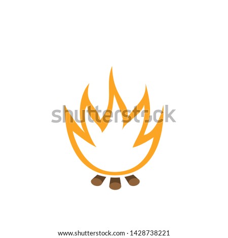 Camping fire icon. Flame sign, Vector illustration