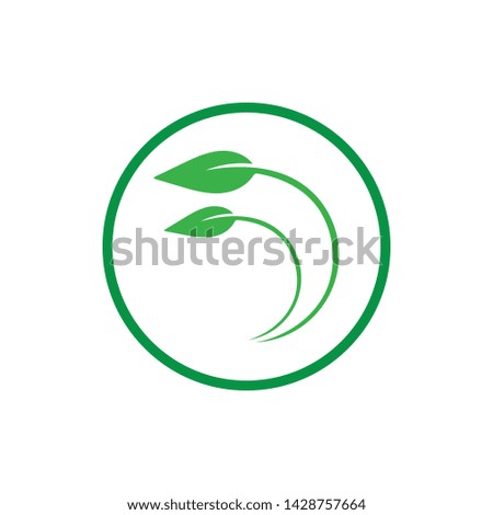 leaf logo icon template design ecology 
