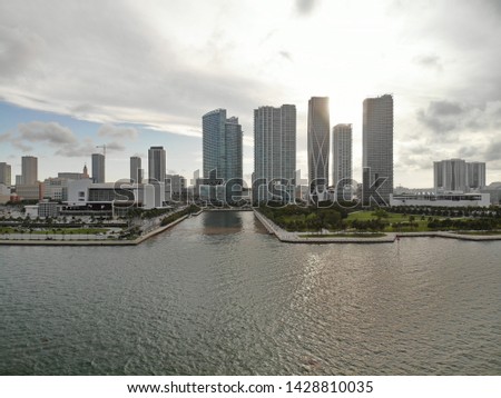 Miami Skyline with Sunset View