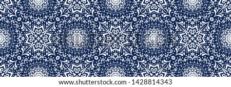 Talavera pattern. Azulejos portugal. Turkish ornament. Moroccan tile mosaic. Spanish porcelain. Ceramic tableware, folk print. Asian pottery. Ethnic background. Mediterranean seamless wallpaper. 