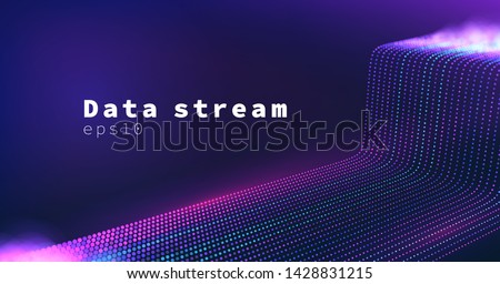 Science technology vector background. Data stream. Datacenter wide grid network Royalty-Free Stock Photo #1428831215