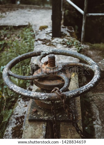 Old hydroelectric power station gate opener