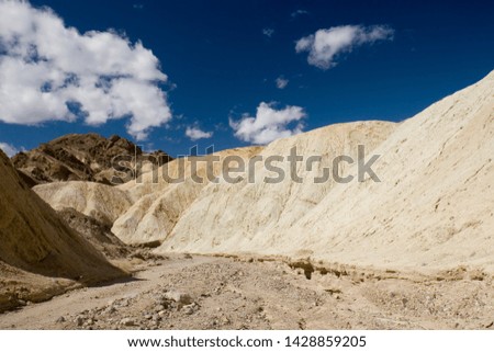 Death Valley National Park,  mountains with the cloudy sky in the background