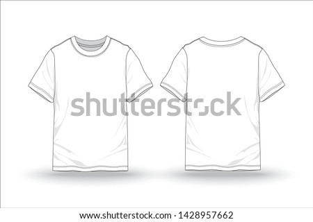 White T-shirt pattern mock up ,blank template for garment - vector