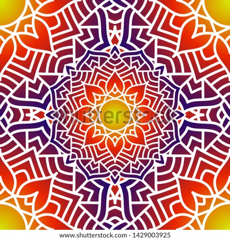 Beautiful Background Mandala Art Seamless Pattern Wallpaper Gradient Color
