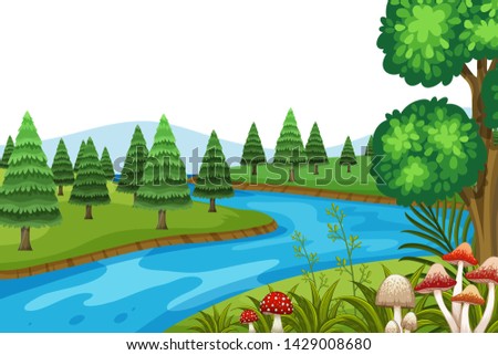 A beautiful nature landscape illustration