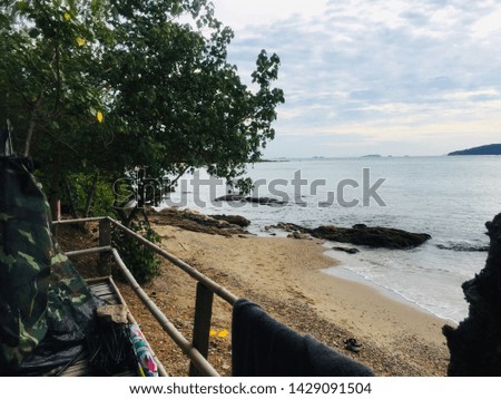 At morning time camping seaside in Thailand.
