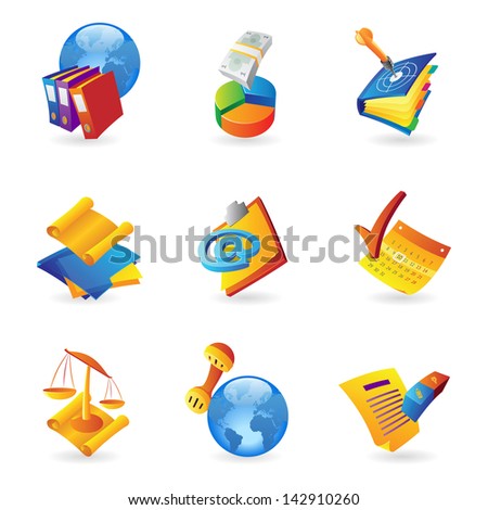Icons for business and finance. Raster version. Vector version is also available.