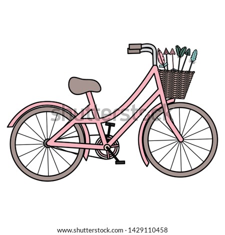 retro bicycle with basket and indian arrows