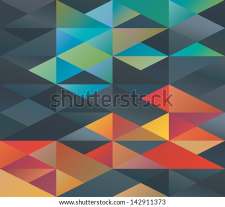Colorful green and red tiled triangles ornament