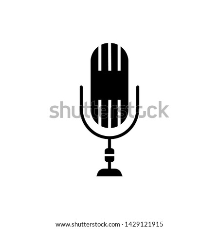 Microphone Icon. Record, Sound, Voice or Podcast Illustration As A Simple Vector Sign & Trendy Symbol for Design and Websites, Presentation or Mobile Application. 